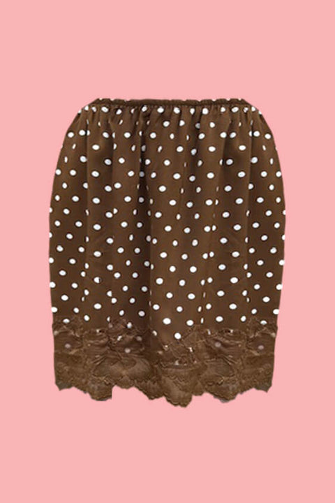 Micro Mini Satin Lace - Chocolate Polka Dot