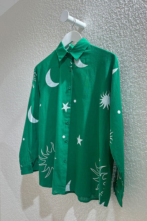 Green Star Linen Short Set