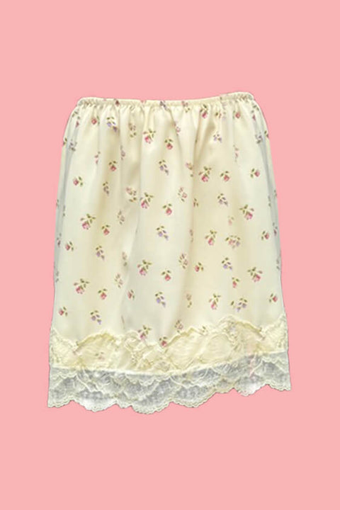 Micro Mini Satin Lace - Ditsy Yellow Floral