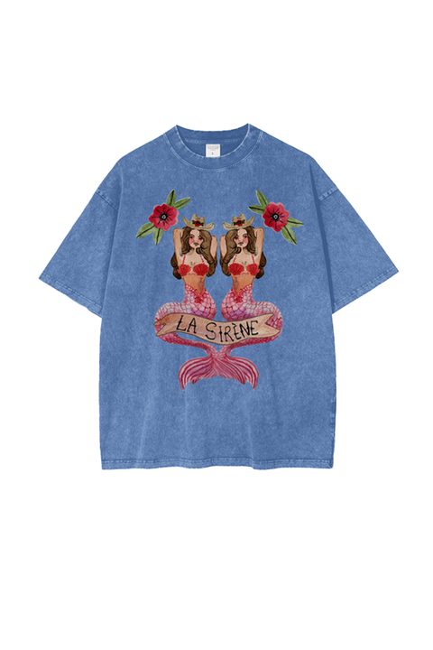 Oversized Mermaid Tee - Light Blue