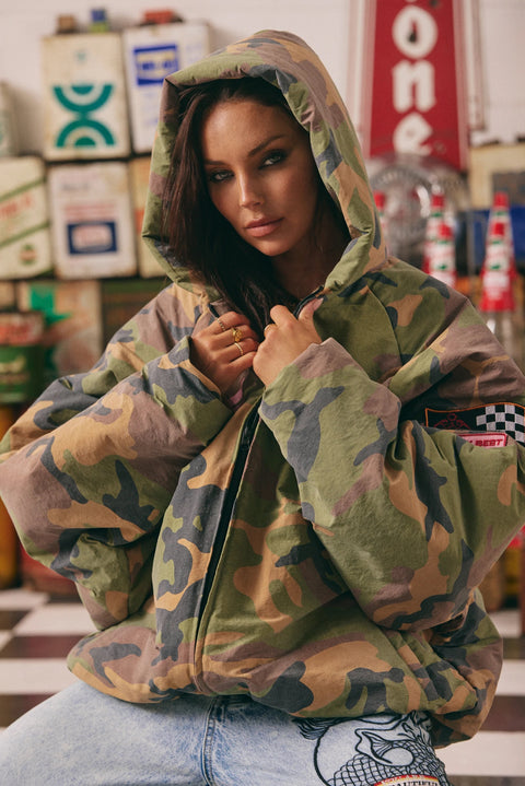 Be Kind Bomber Jacket - Camo