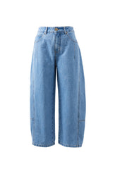 Darted Tapered Barrel Jean - Vintage Blue