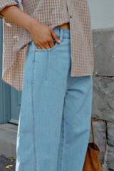 Darted Tapered Barrel Jean - Vintage Blue