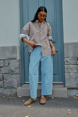 Darted Tapered Barrel Jean - Vintage Blue