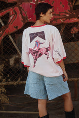 The Very Oversized Champagne Cowgirl Tee - Soft Pink