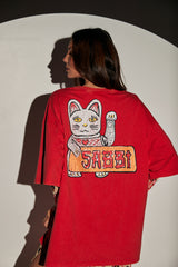 The Champagne Tattoo Tee - Red