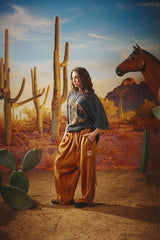 Happy Chap Wide Leg Sweat Pants - Tan