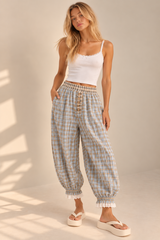 Check Cotton Bloomers –Soft Blue
