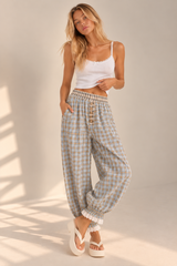 Check Cotton Bloomers –Soft Blue