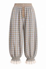 Check Cotton Bloomers –Soft Blue