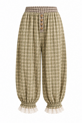 Check Cotton Bloomers – Moss Green