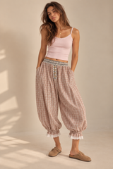 Check Cotton Bloomers – Taupe Multi