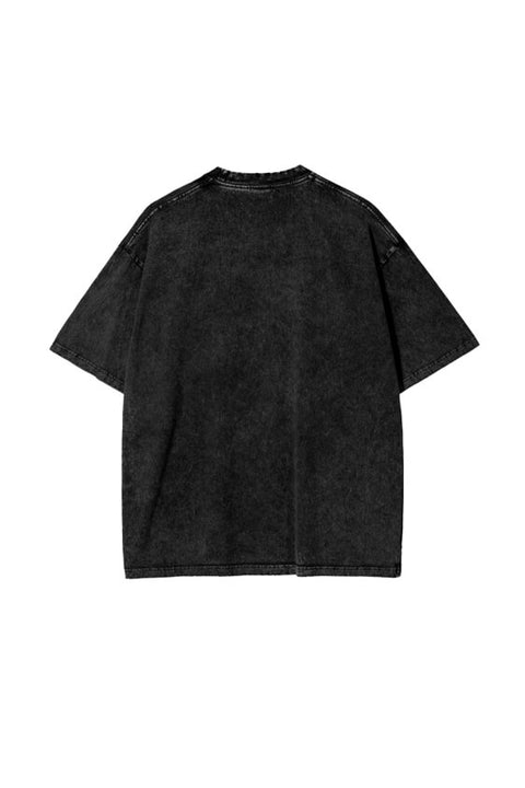 Cherry Baby Oversized Tee - Black Acid Wash