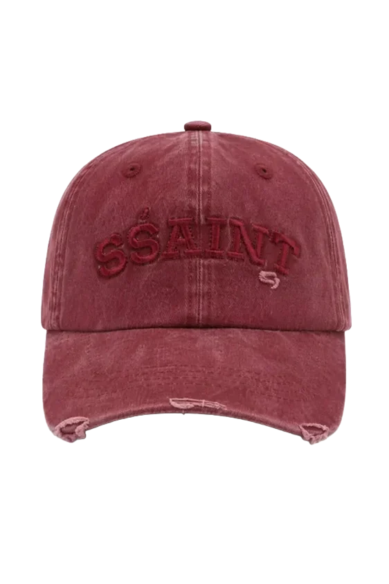 SŚAINT Logo Cap Cherry Acid Wash