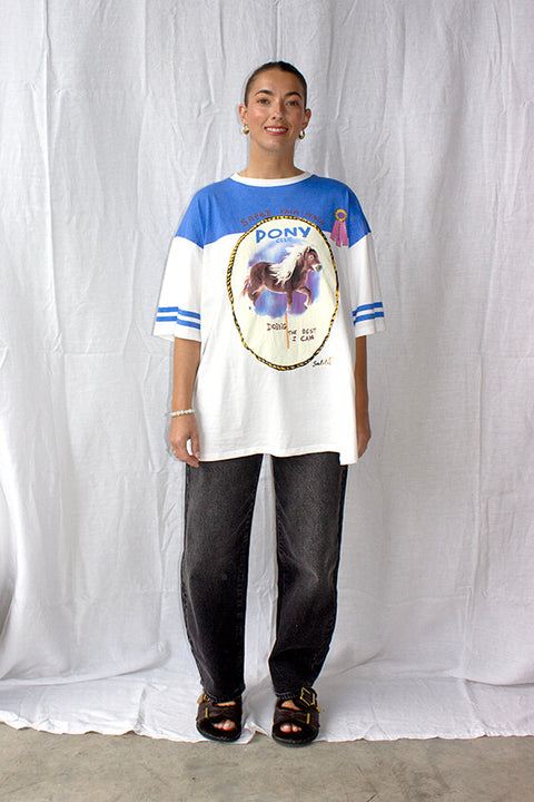The Boyfriend Fit Pony Club Tee - Blue