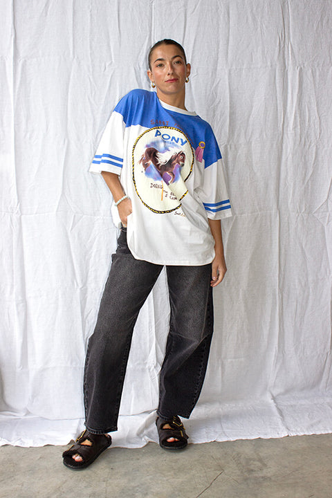 The Boyfriend Fit Pony Club Tee - Blue