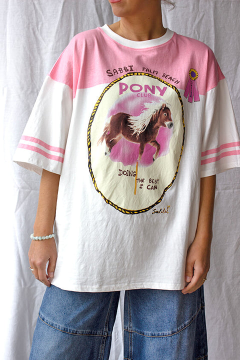 The Boyfriend Fit Pony Club Tee - Pink