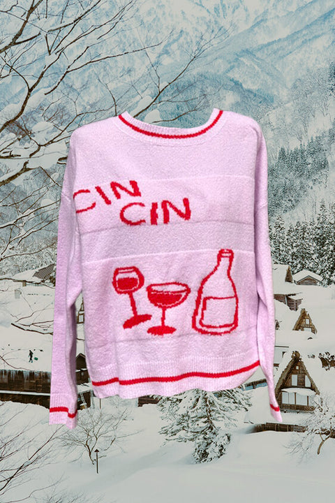 Cin Cin Sweater - Pink/Red