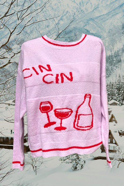 Cin Cin Sweater - Pink/Red