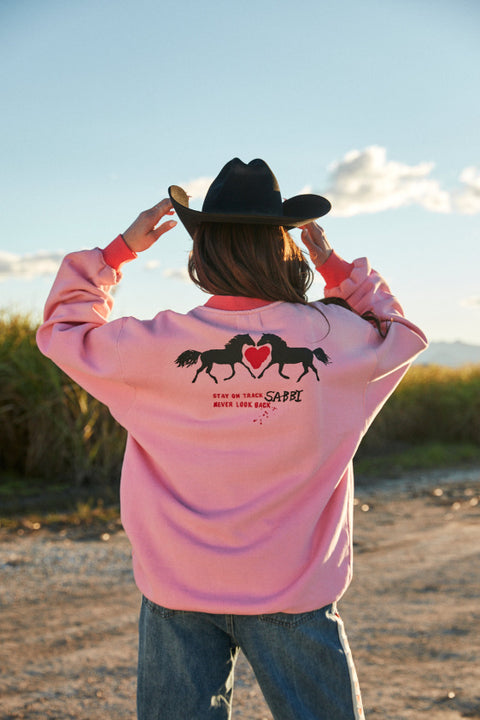 I Love Country Music Crew - Pink