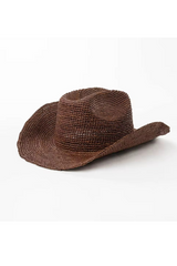 Cowboy Raffia Hat- Choc Brown