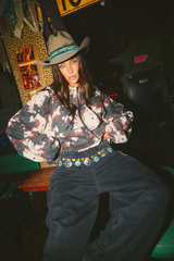 Cow Print Collared Sweater