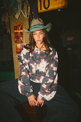 Cow Print Collared Sweater