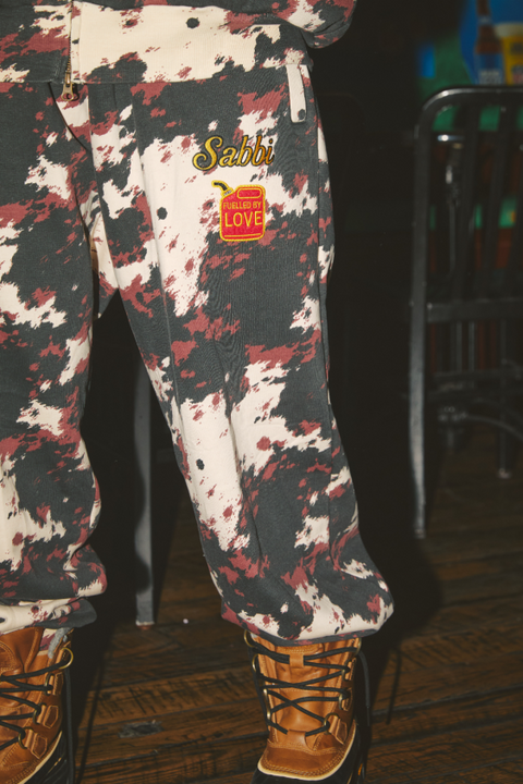 Cowprint Cuffed Sweatpants
