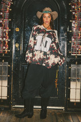 The 10 Cow Print V- Neck Long Sleeve