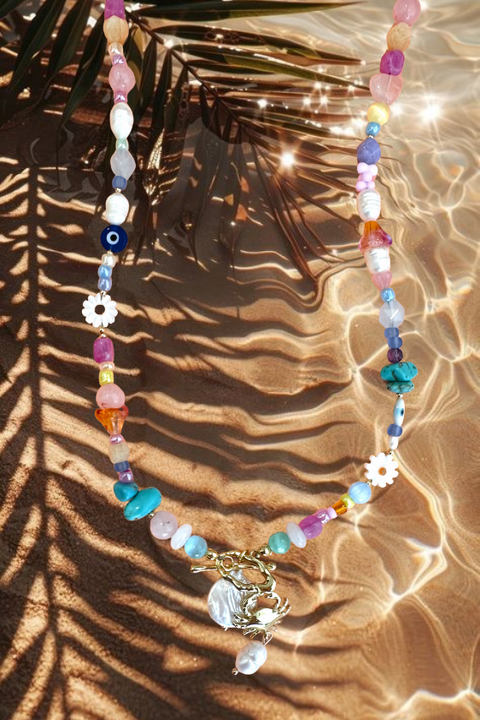 Rainbow Crab Fob Necklace