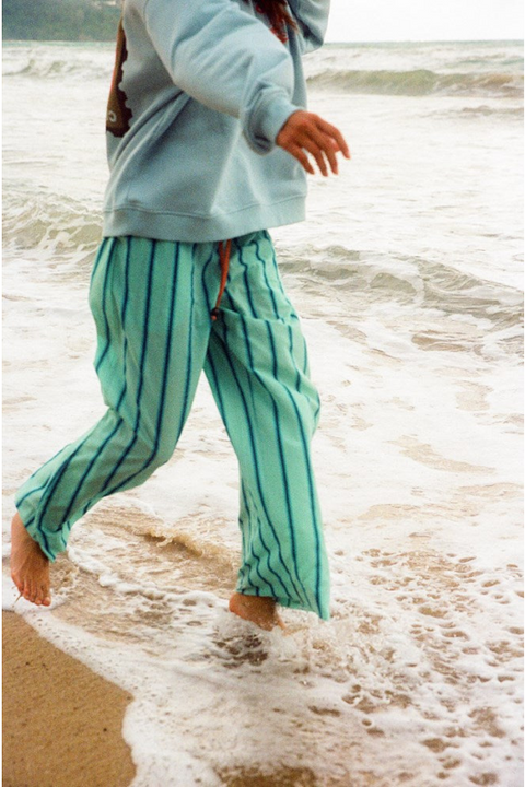 Crystal Blue Stripe Wide Issimo Pant