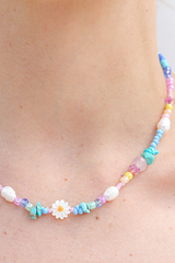 Rainbow Daisy Necklace
