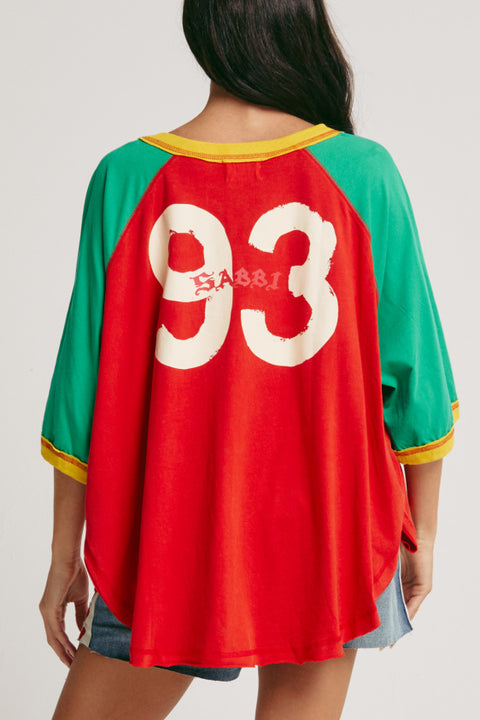 The Raglan Dance Tee - Red