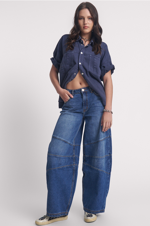 Deep Pacifica Barrel Mid Waist Denim Jean