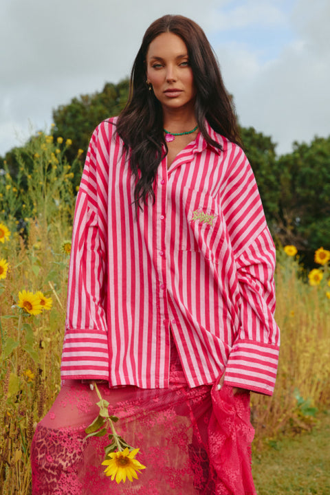 The Lace Maxi Skirt - Pink