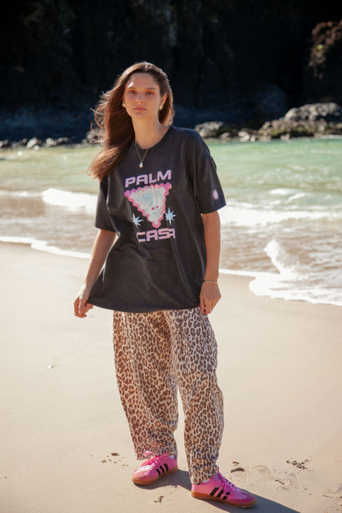 Leopard Print Barrel Pants