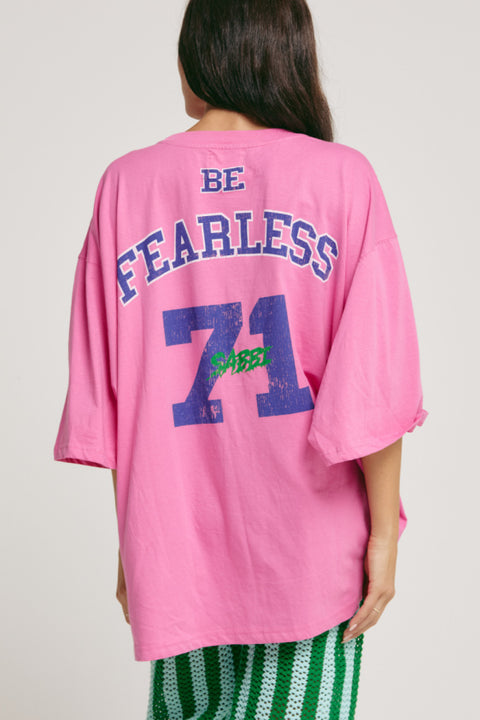 The Very Oversized Beaded Dream Big Tee - Pink