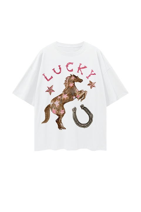 Oversized Lucky Tee - White