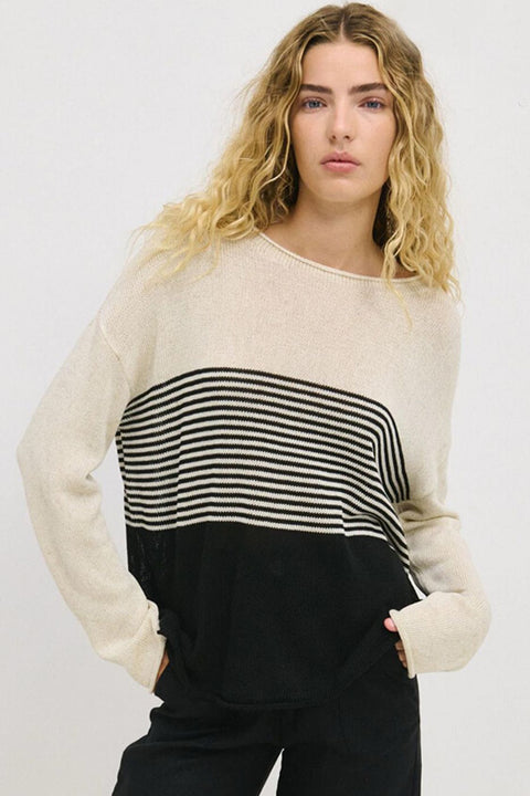 Emma Stripe Knit - Black/white