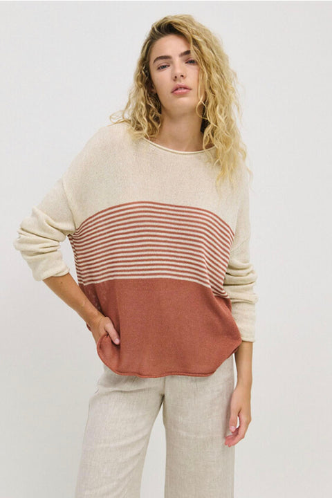 Emma Stripe Knit - Terracotta