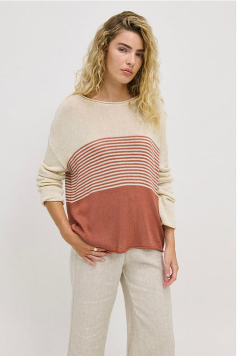 Emma Stripe Knit - Terracotta