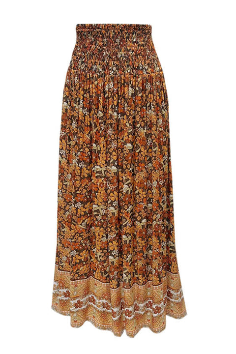 Everyday Shirred Skirt - Earthy Floral Mix