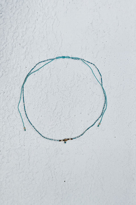 Tiny Evil Eye Bead Necklace - Turquoise
