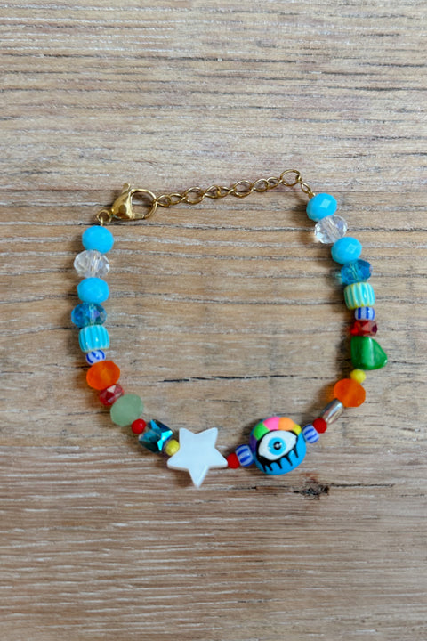 Summer rainbow eye bracelet - Turquoise eye