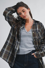 The Oversized Flannel Shirt - Woodland Check