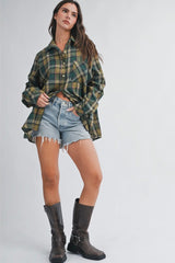 The Oversized Flannel Shirt - Mosswood Check