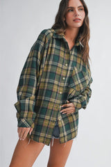 The Oversized Flannel Shirt - Mosswood Check
