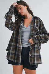 The Oversized Flannel Shirt - Woodland Check