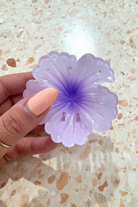 Hibiscus Claw Clip - Lilac