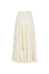 Ines Tiered Maxi Skirt - Light Sand Cream